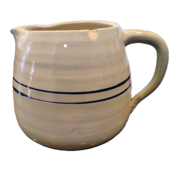 Blue & Beige Stoneware Pitcher